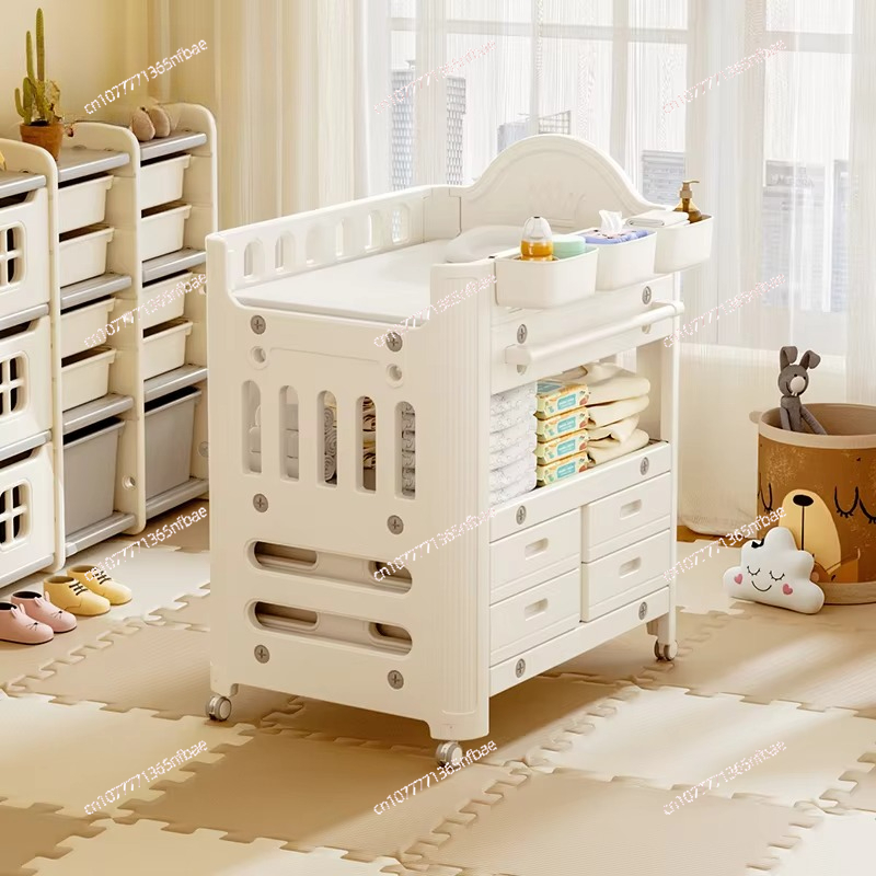 Baby Products Storage Box - 2in1 Baby Multifunctional Care Table, Beige