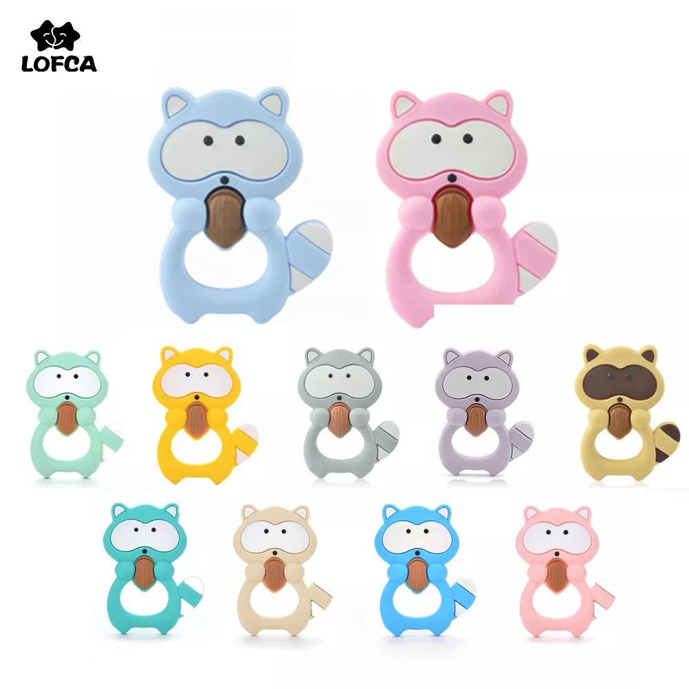 Baby Products Expo - 1PC Raccoon Silicone Teether Toys Necklace
