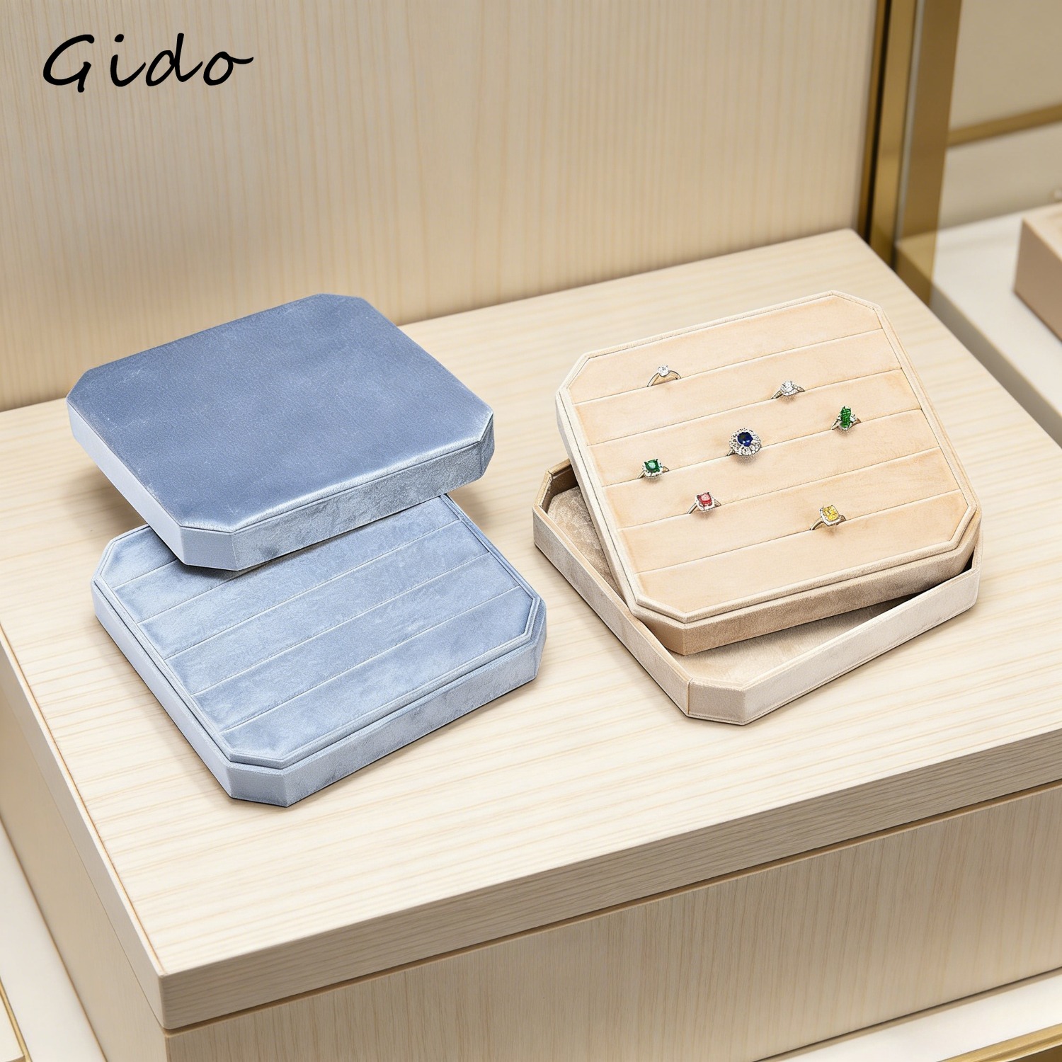 Velvet Ring Earring Organizer  - Baby Products Storage Box 评论和价格